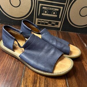 Born Blue Leather Sandals
